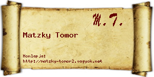 Matzky Tomor névjegykártya